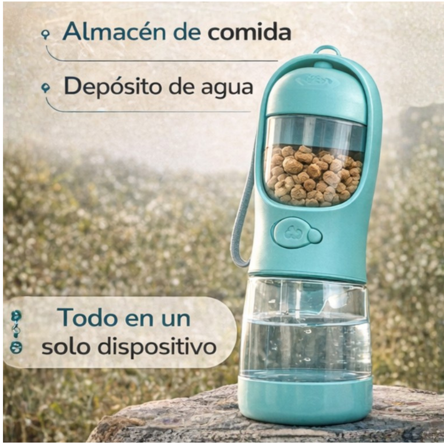 Botella portátil 2 en 1 para perros y gatos